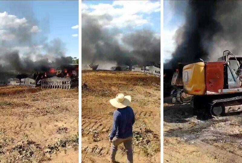 Fiscais da Sema incendeiam maquinários em propriedade rural de Marcelândia
